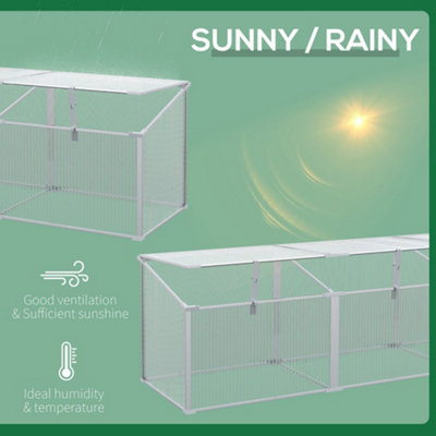 Outsunny Outdoor Greenhouse Polycarbonate Grow House Flower Vegetable Plants Raised Bed Garden Aluminium Cold