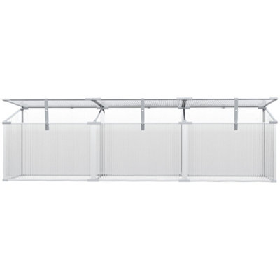 Outsunny Outdoor Greenhouse Polycarbonate Grow House Flower Vegetable Plants Raised Bed Garden Aluminium Cold - 7