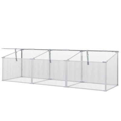 Outsunny Outdoor Greenhouse Polycarbonate Grow House Flower Vegetable Plants Raised Bed Garden Aluminium Cold - 8