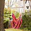 Outsunny Outdoor Hammock Hanging Rope Patio Chair Garden Swing Seat Red