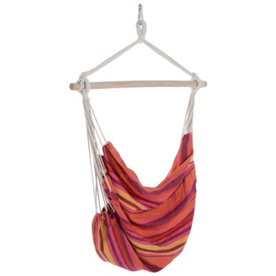 Outsunny Outdoor Hammock Hanging Rope Patio Chair Garden Swing Seat Red - 5