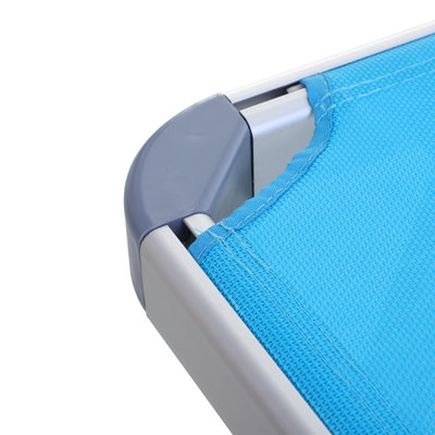 Outsunny Outdoor Lounger Fold 180 degrees Reclining Chair with Adjustable Canopy Blue - 8