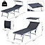 Outsunny Outdoor Lounger Fold 180 degrees Reclining Chair with Adjustable Canopy Grey