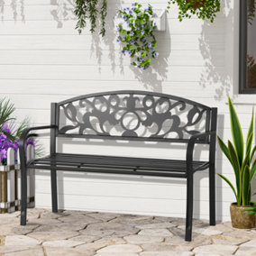 Outsunny Outdoor Patio 2 Seater Garden Bench Park Yard Furniture Porch Chair