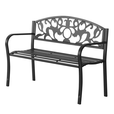 Outsunny Outdoor Patio 2 Seater Garden Bench Park Yard Furniture Porch Chair