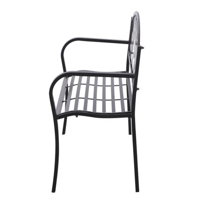 Outsunny Outdoor Patio 2 Seater Garden Bench Park Yard Furniture Porch Chair - 5