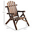 Outsunny Outdoor Patio Adirondack Chair w/ Fir Wood Frame Carbonized Color