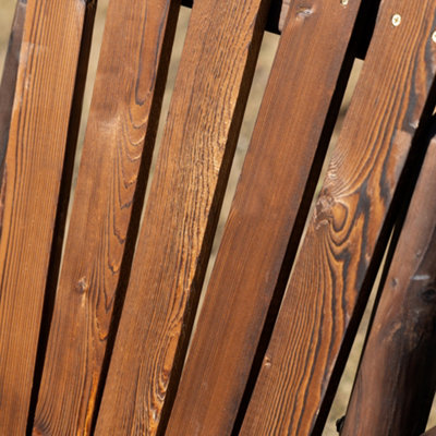 Outsunny Outdoor Patio Adirondack Chair w/ Fir Wood Frame Carbonized Color - 5