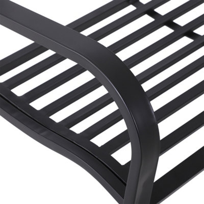 Outsunny Outdoor Patio Garden Bench Scroll Park Furniture Porch Chair Metal - 5