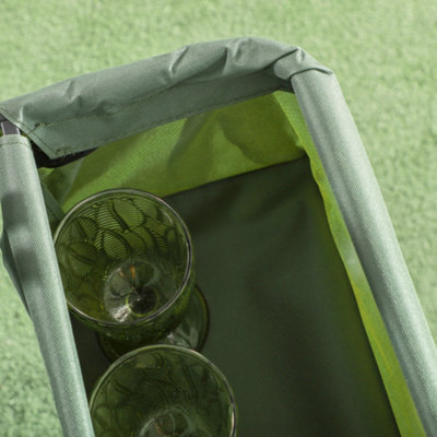 Outsunny Outdoor Push Pull Wagon Stroller Cart w/ Canopy Top Green - 9