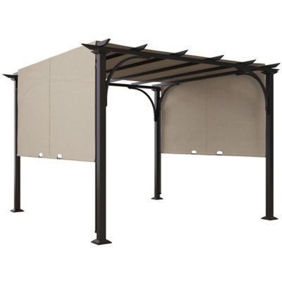 Outsunny Outdoor Retractable Pergola Garden Sun Shade Patio Canopy Shelter