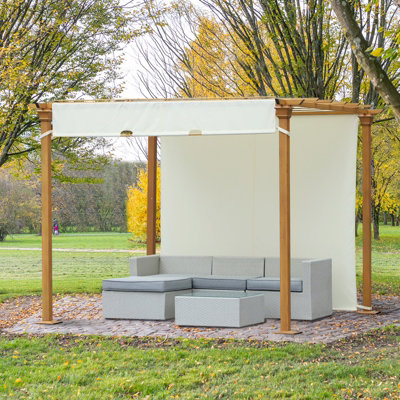 Outsunny Outdoor Retractable Pergola Gazebo Garden Sun Shade Canopy Shelter
