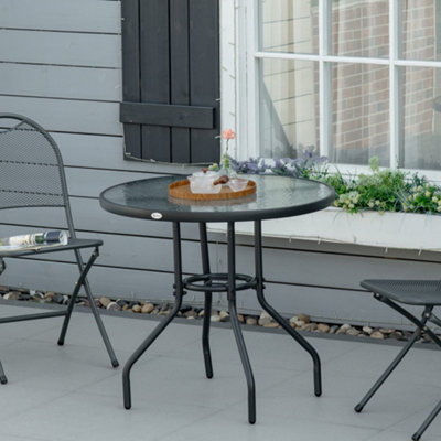 Round glass deals bistro table set