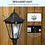Outsunny Outdoor Solar Powered Lantern Lamp Garden Post Light Black