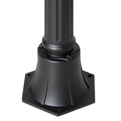 Outsunny Outdoor Solar Powered Lantern Lamp Garden Post Light Black - 9