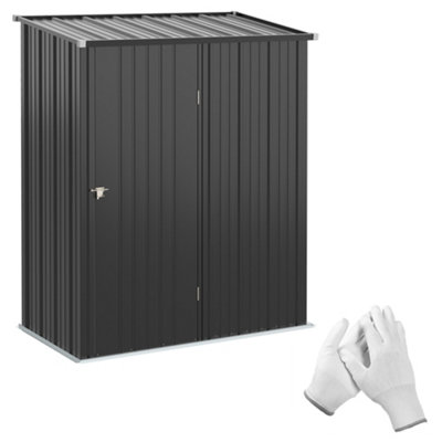 Outsunny Outdoor Storage Shed Steel Garden Shed  Lockable Door for Backyard