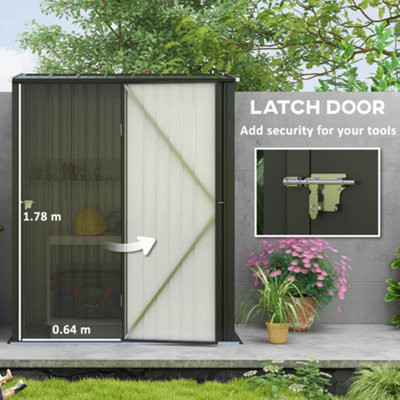Outsunny Outdoor Storage Shed Steel Garden Shed  Lockable Door for Backyard - 5