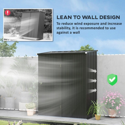 Outsunny Outdoor Storage Shed Steel Garden Shed  Lockable Door for Backyard - 6