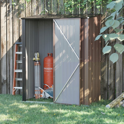 Outsunny Outdoor Storage Shed Steel Garden Shed  Lockable Door