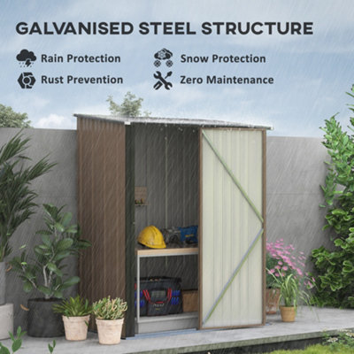 Outsunny Outdoor Storage Shed Steel Garden Shed  Lockable Door - 4