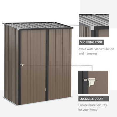 Outsunny Outdoor Storage Shed Steel Garden Shed  Lockable Door