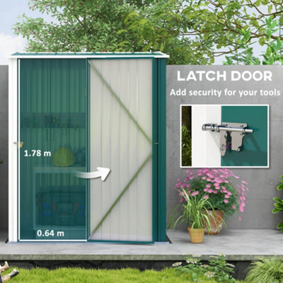 Outsunny Outdoor Storage Shed Steel Garden Shed w/ Lockable Door for Garden - 5
