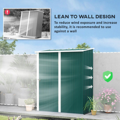 Outsunny Outdoor Storage Shed Steel Garden Shed w/ Lockable Door for Garden - 6