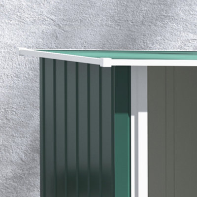 Outsunny Outdoor Storage Shed Steel Garden Shed with Lockable Door Green - 9