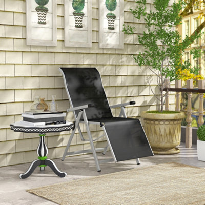 Outsunny Foldable Reclining Garden Chairs with Footrest and