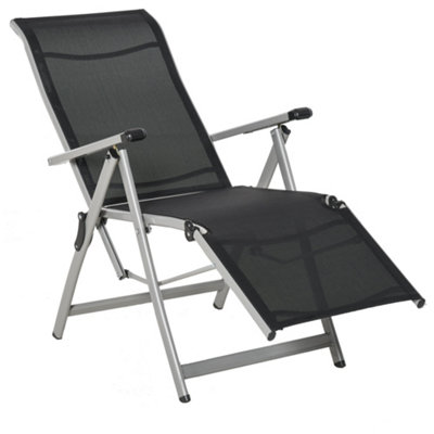 Outsunny Outdoor Sun Recliner Loungers w/ Adjustable Footrest for Patio Garden