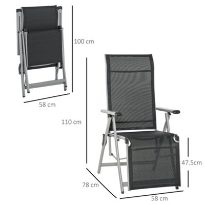 Outsunny Outdoor Sun Recliner Loungers w/ Adjustable Footrest for Patio Garden - 3