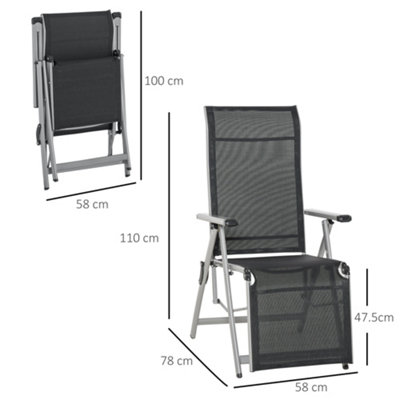 Outsunny Outdoor Sun Recliner Loungers w/ Adjustable Footrest for Patio Garden