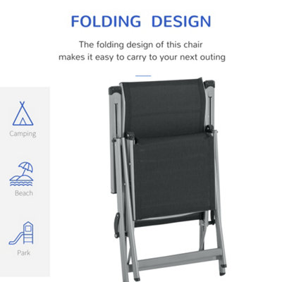 Outsunny Outdoor Sun Recliner Loungers w/ Adjustable Footrest for Patio Garden - 4