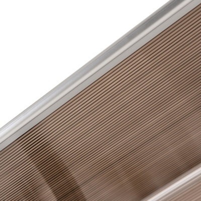 Outsunny Outdoor Window Door Canopy Fixed Awning Porch UV Water Cover Brown - 8