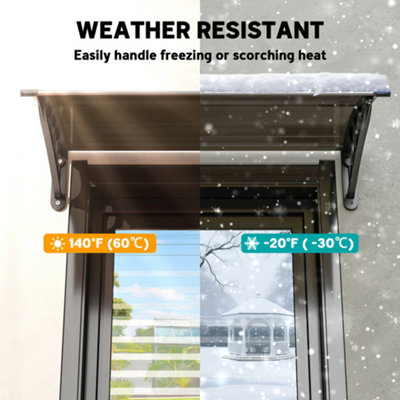 Outsunny Brown Window Door Canopy – UV Resistant Awning, Wall Mount, 100x75x23cm