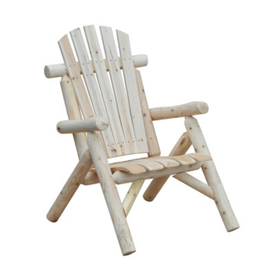 Outsunny Outdoor Wood Adirondack Chair Patio Chaise Lounge Deck Reclined Bench