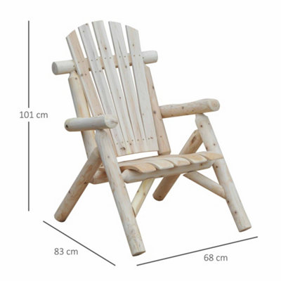 Outsunny Outdoor Wood Adirondack Chair Patio Chaise Lounge Deck Reclined Bench