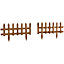 Outsunny Pack of 12 Wooden Plant Border Fence Garden Fixed Picket Fence Brown