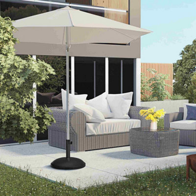 Outsunny Parasol Base Grand Round Weight Steel Black 49cm Patio Outdoor