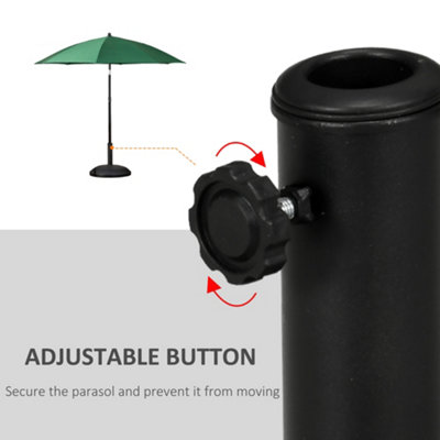 Outsunny Parasol Base Grand Round Weight Steel Black 49cm Patio Outdoor - 5