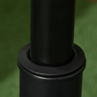 Outsunny Parasol Base Grand Round Weight Steel Black 49cm Patio Outdoor - 6