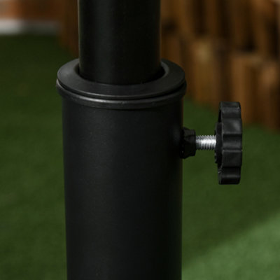Outsunny Parasol Base Grand Round Weight Steel Black 49cm Patio Outdoor - 7