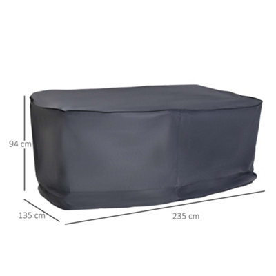 Outsunny Patio 2/3 Seater Rattan Sofa Waterproof Furniture Cover Rain Protection - 3