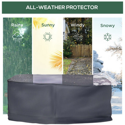 Outsunny Patio 2/3 Seater Rattan Sofa Waterproof Furniture Cover Rain Protection - 4