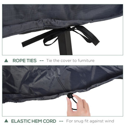 Outsunny Patio 2/3 Seater Rattan Sofa Waterproof Furniture Cover Rain Protection - 6