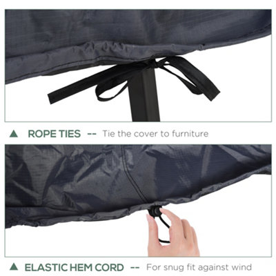 Outsunny Patio 2/3 Seater Rattan Sofa Waterproof Furniture Cover Rain Protection