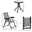 Outsunny Patio Bistro Set Folding Chairs Garden Coffee Table for Balcony Grey