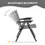 Outsunny Patio Bistro Set Folding Chairs Garden Coffee Table for Balcony Grey