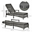 Outsunny Patio Dual Rattan Wicker Sun Lounger with 4-Level Adjustable Headrest