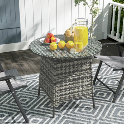 grey patio table with umbrella hole MFSTUDIO and Chairs Set of 4, Swivel Mesh Chairs, with the ability to modify specifications according to your requirements Lancaster Table & Seating 32"